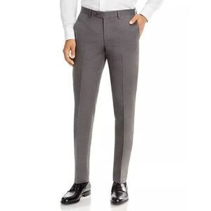 Men's Store Bloomingdale's Sz 36R Gray Cotton & Linen Slim Fit Dress Pants $178